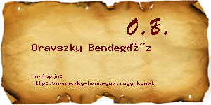 Oravszky Bendegúz névjegykártya
